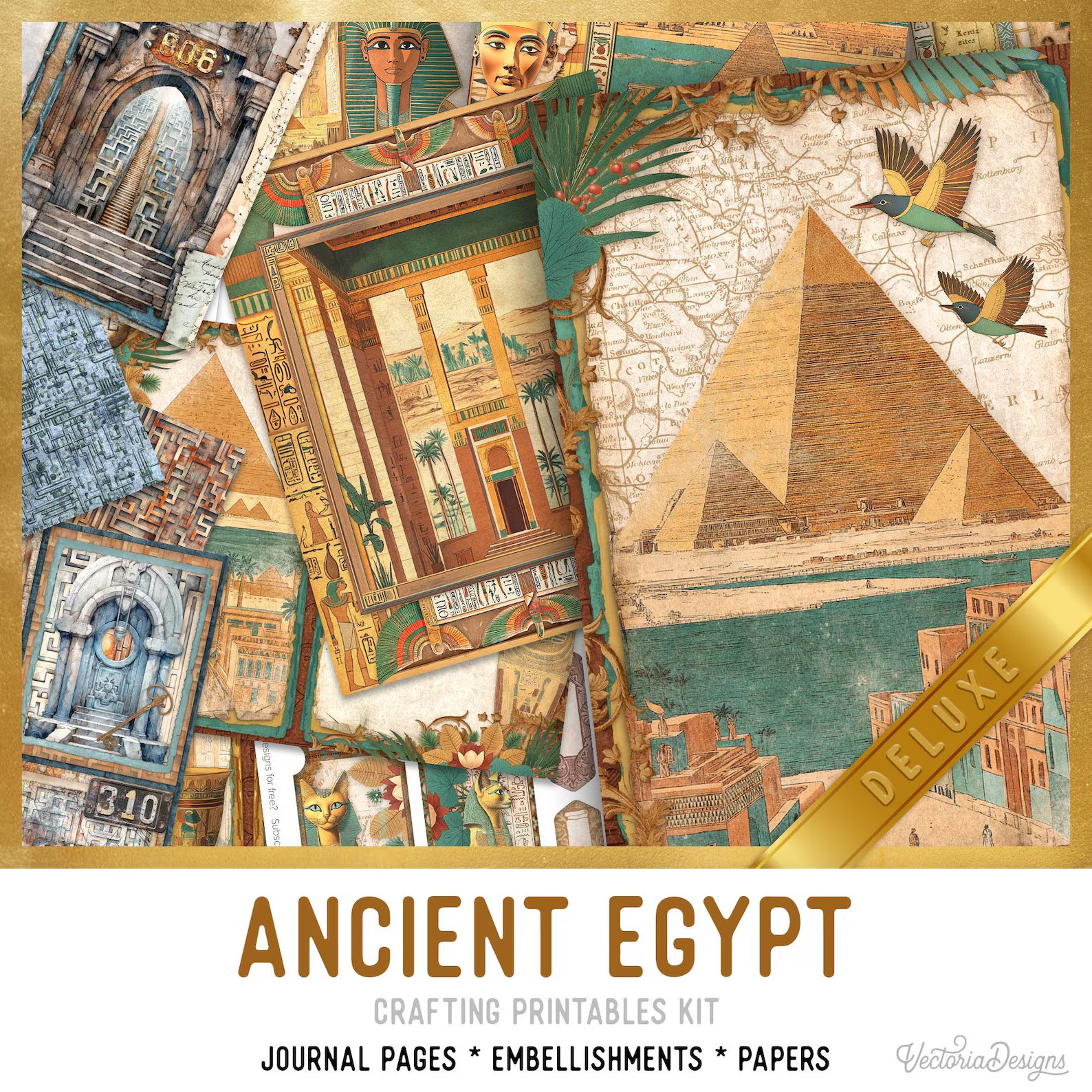 Ancient Egypt Junk Journal Kit DELUXE | 100+ Printable Pages & Embellishments