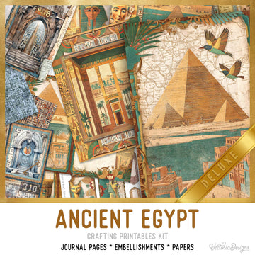 Ancient Egypt Junk Journal Kit DELUXE | 100+ Printable Pages & Embellishments