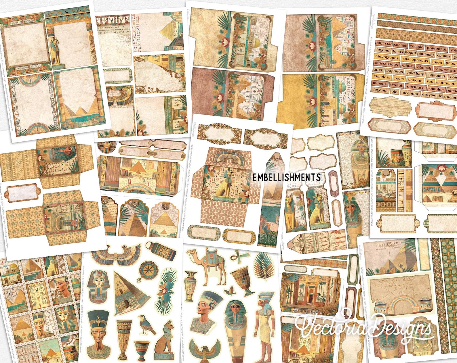 Ancient Egypt Junk Journal Kit DELUXE | 100+ Printable Pages & Embellishments